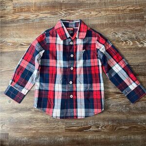 Wrangler Boys Button Down Plaid Shirt